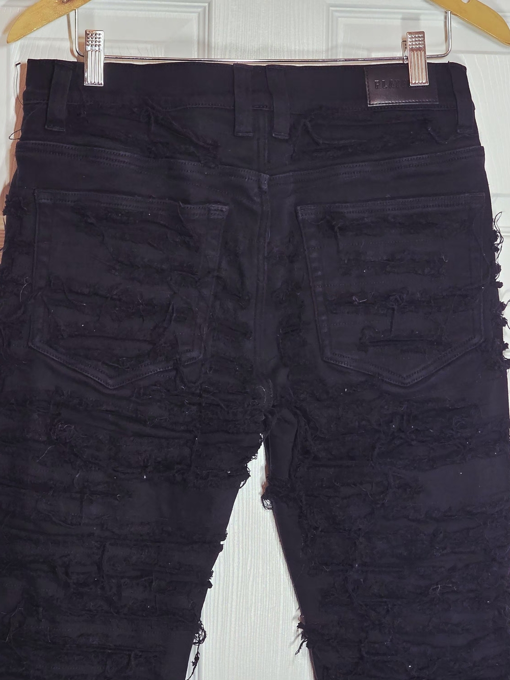 Platform New York Staff Distressed Black 32x38 Jeans - Picture 5 of 8